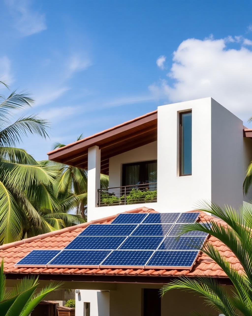 Casa com paineis solares